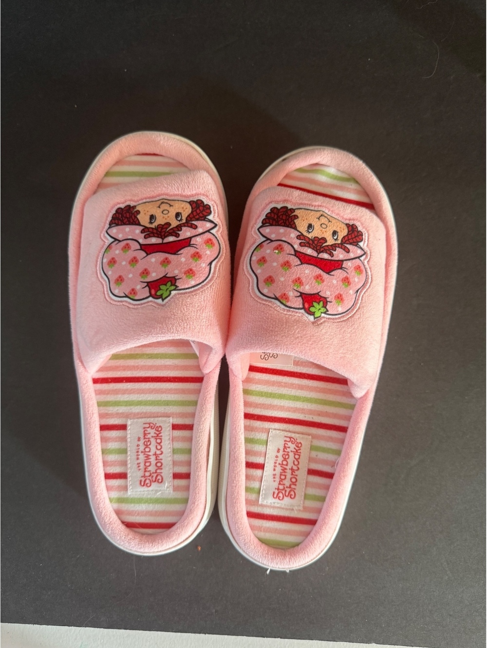 Strawberry Shortcake Pink Women's Slippers with Character Embroidery